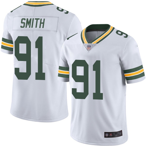 Green Bay Packers Limited White Men #91 Smith Preston Road Jersey Nike NFL Vapor Untouchable